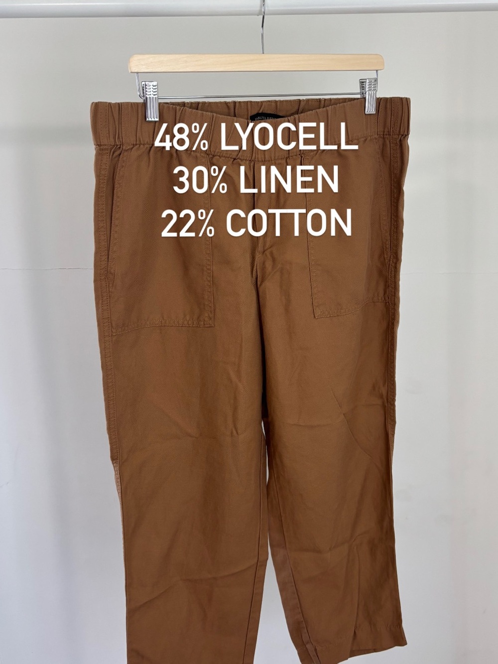 Banana Republic Brown Natural Fiber Pants | Cotton, Linen, Lyocell | Size L